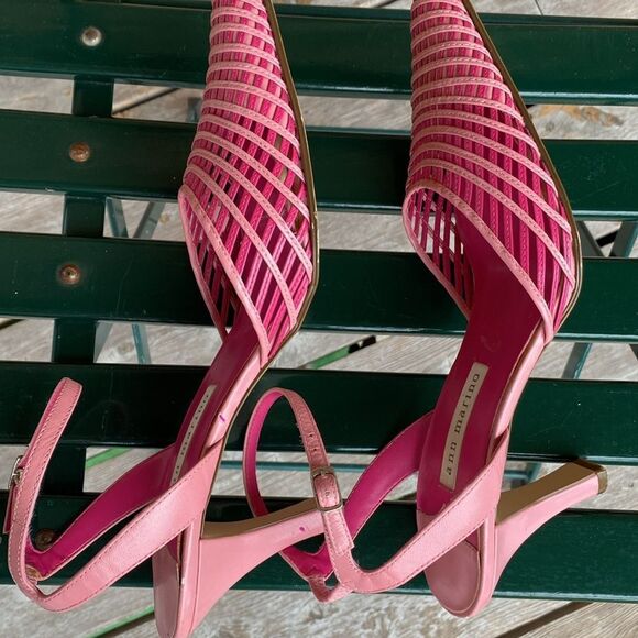 Ann Marino Fine Leather Point Toe Ankle Strap Dress Heels - Picture 6 of 6